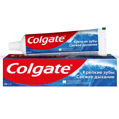 Зубная паста Колгейт (Colgate) Крепкие зубы Свежее дыхание с фторидом и кальцием 100 мл