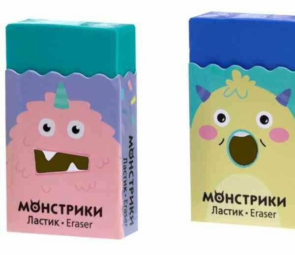 Ластик Hatber Монстрики, дизайн в ассортименте