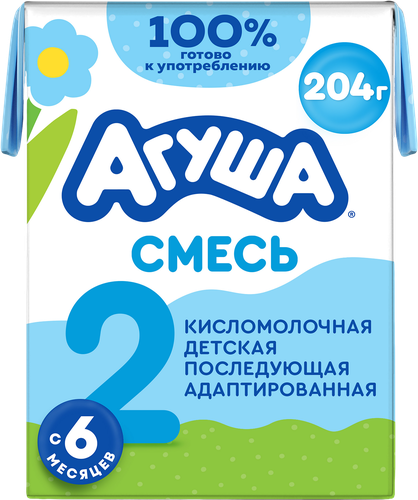 

Смесь кисломолочная ступень 2 Агуша 3.4% с 6 месяцев 204 г
