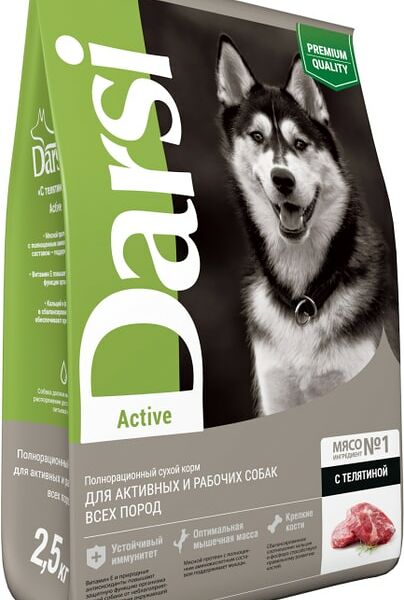 Сухой корм для собак Darsi Active Телятина 2.5кг