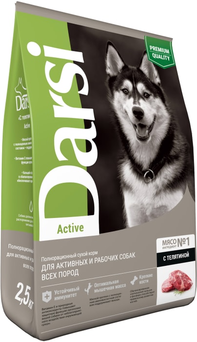 

Сухой корм для собак Darsi Телятина всех пород Active 2.5 кг