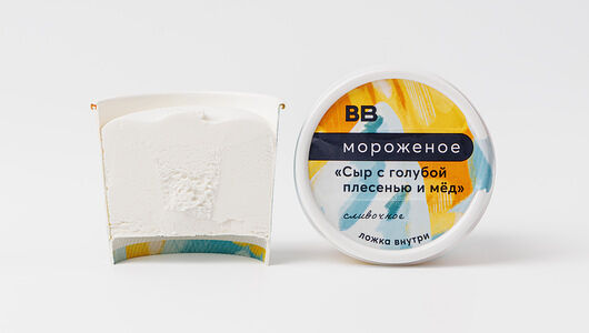 Мороженое сливочное Сыр с голубой плесенью и мед