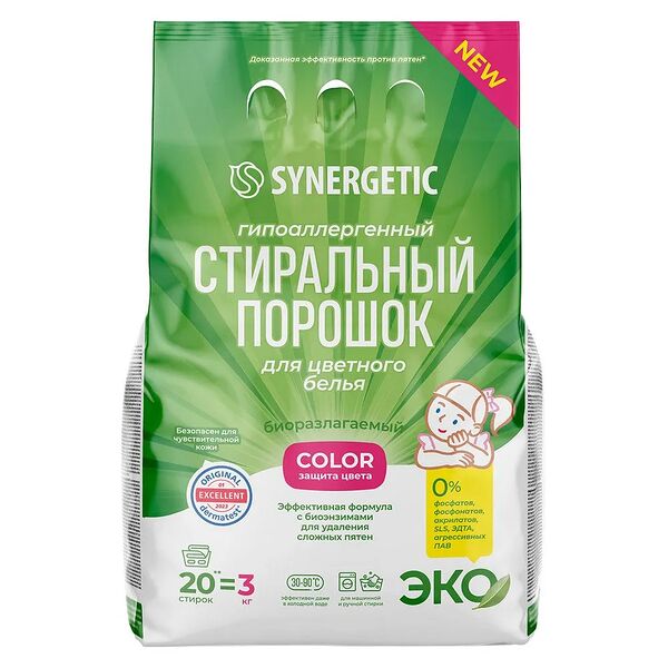 Стиральный порошок Synergetic Color 3кг