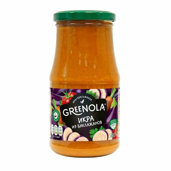 Икра Greenola из обжаренных баклажанов 520г
