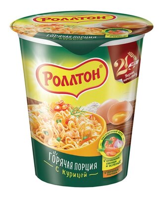 Лапша Роллтон с курицей Горячая порция