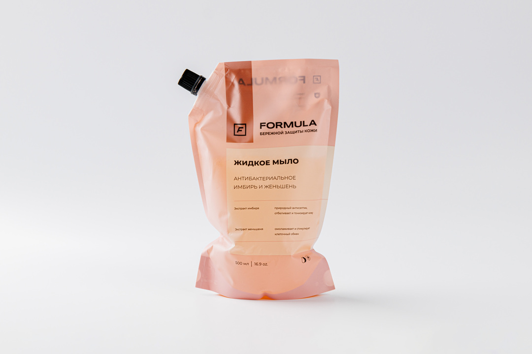 

Мыло жидкое антибактериальное Formula Имбирь и женьшень, 500 мл
