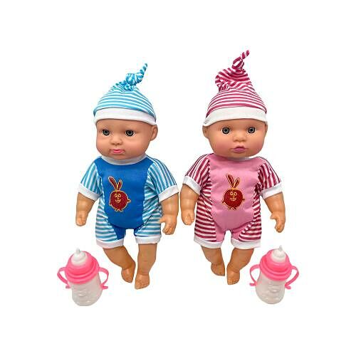 Пупс с бутылочкой в рюкзаке D172342 24см в ассортименте 1 шт