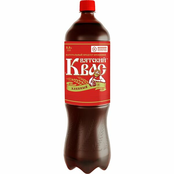 Квас Вятский хлебный фильтрованный 1.5л