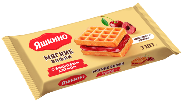 Вафли мягкие Яшкино с вишневым джемом 120 г