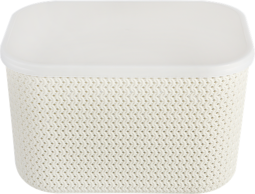 Корзина для хранения Homeclub Knit 25.5х18х16 см, с крышкой, пластик