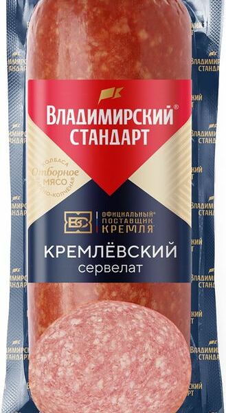 Сервелат Владимирский стандарт Кремлевский варено-копченый 300г