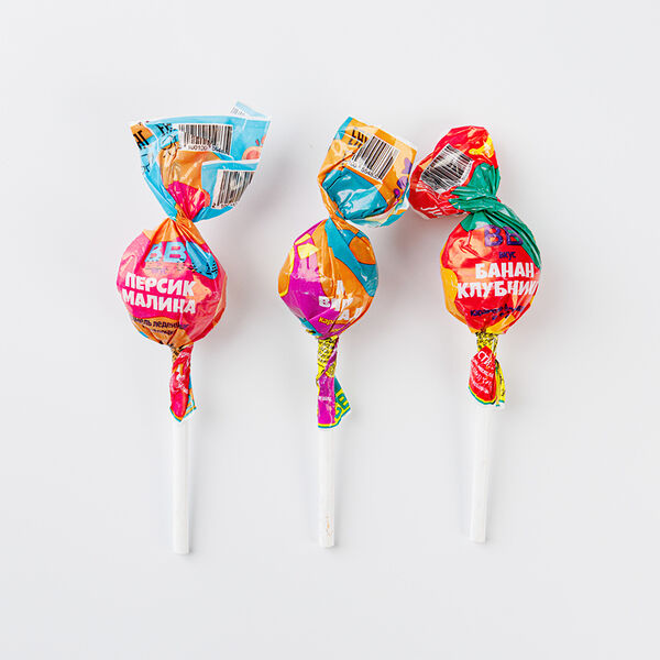 Карамель леденцовая на палочке вкус в ассортименте, 10 г