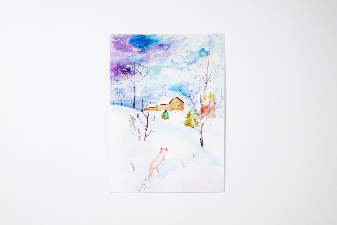 

Открытка новогодняя "Домик"