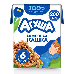 Каша жидкая Молочная Гречневая Агуша Засыпай-ка с 6 месяцев 200 мл