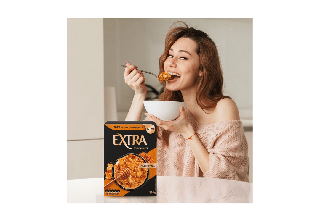 

Хлопья кукурузные Extra Golden с медом и корицей 250 г