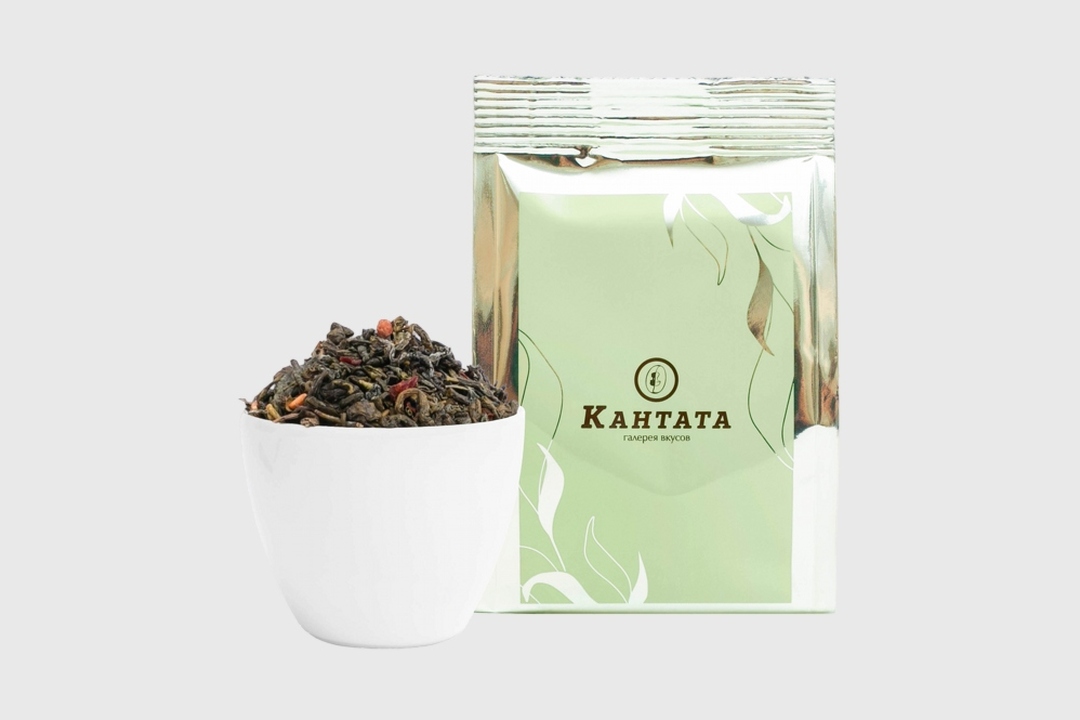 

Чай зеленый Кантата Все девушки любят малину ароматизированный с добавками листовой 50 г (К)