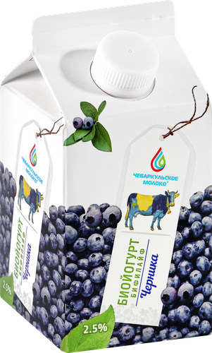 

Биойогурт Чебаркульское молоко Бифилайф черника 2.5% 500 г