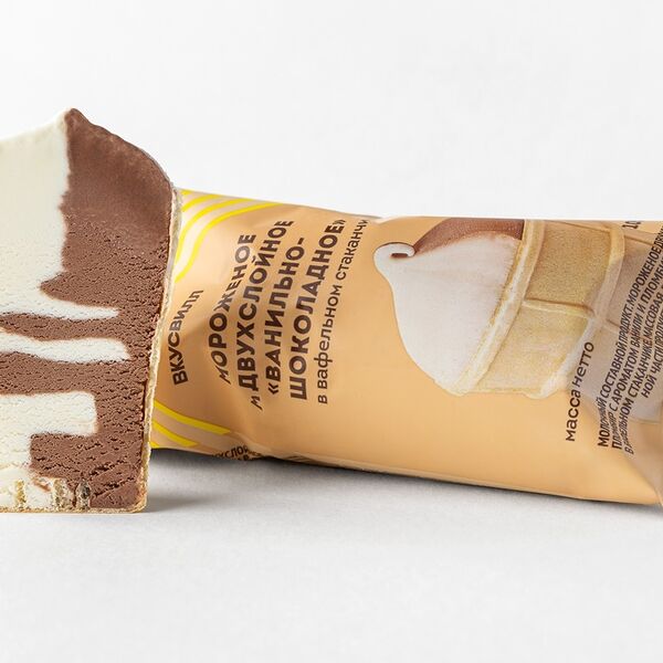 Мороженое двухслойное Ванильно-шоколадное