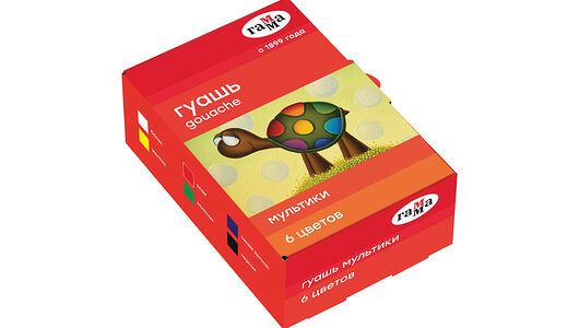 Гуашь Гамма Мультики, 6 цветов, 215г