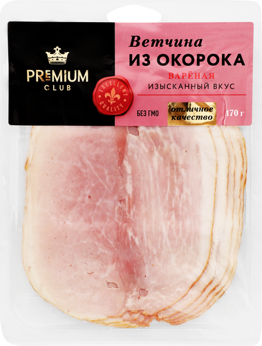 

Ветчина из окорока Premium Club нарезка 170 г