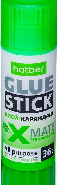 Клей-карандаш Hatber X-Mate 36гр в картонной Дисплей-витрине