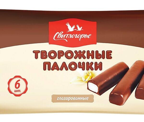 Творожные палочки Свитлогорье глазированные с ароматом ванили 23%, 6 штук, 180г