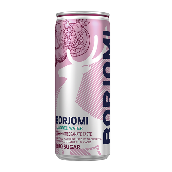 Напиток газированный Borjomi Flavored Water Вишня и гранат без сахара ж/б, 0.33 л
