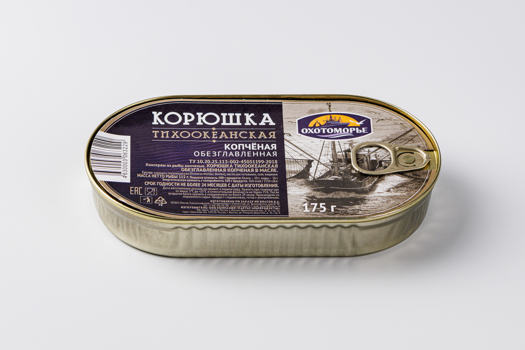 

Корюшка обезглавленная копченая в масле