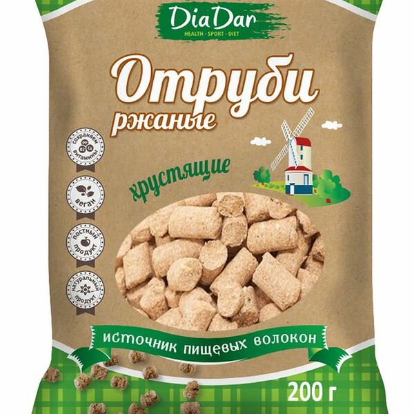 Отруби ржаные Диадар хрустящие