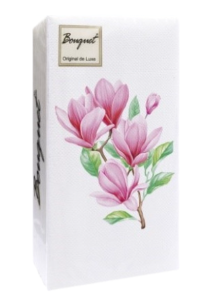 Салфетки бумажные Bouquet Магнолия 2 слоя, 33х33 см, 20шт