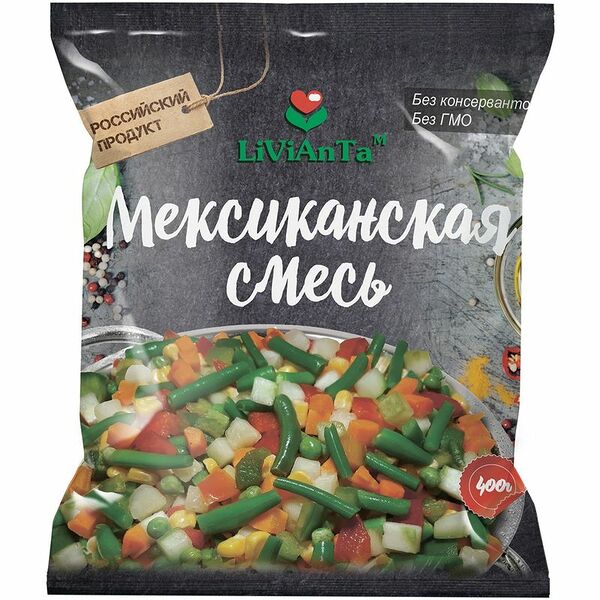 Смесь овощей Livianta Мексиканская замороженная, 400 г