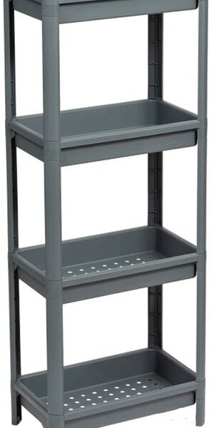Этажерка Violet Vikea широкая 4-х ярусная серый