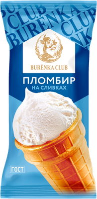 Мороженое Бурёнка Клаб (Burёnka Club) Пломбир на сливках 15% 80 г
