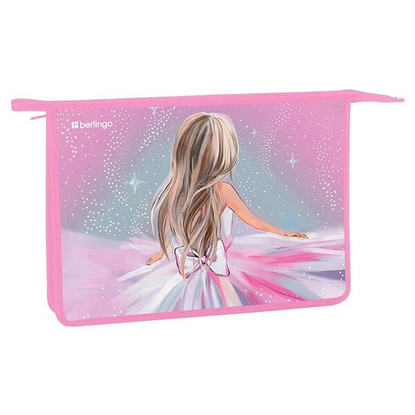 Папка для тетрадей Berlingo Beautiful dream 1 отделение на молнии А4, 340х245х40 мм