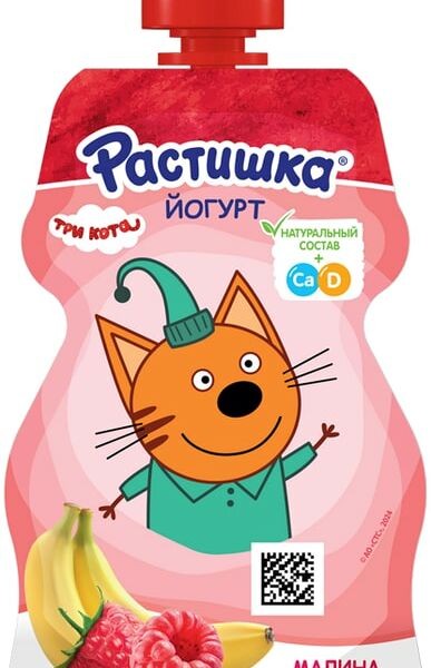 Йогурт Растишка Малина-банан 2.6% в ассортименте 70г