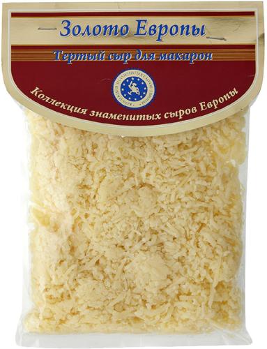 

Сыр полутвердый Золото Европы 45%, тертый для макарон, 300 г