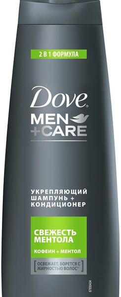 Шампунь-кондиционер для волос Dove 2в1 Свежесть ментола освежает борется с жирностью волос 380мл