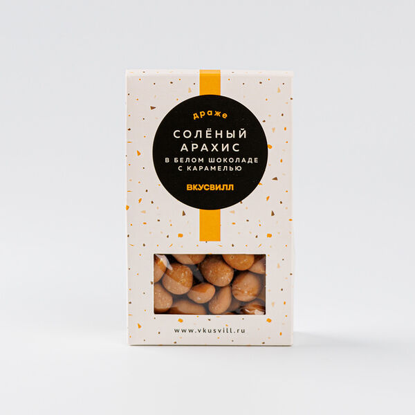 Драже Соленый арахис в белом шоколаде с карамелью 70г