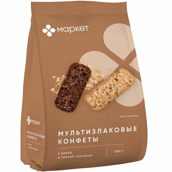Конфеты мультизлаковые микс из 2 вкусов Маркет