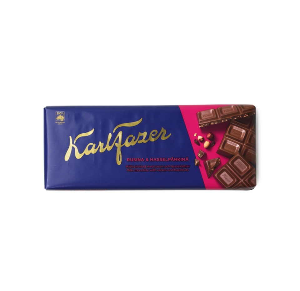 

Шоколад Karl Fazer молочный с изюмом и фундуком 200 г