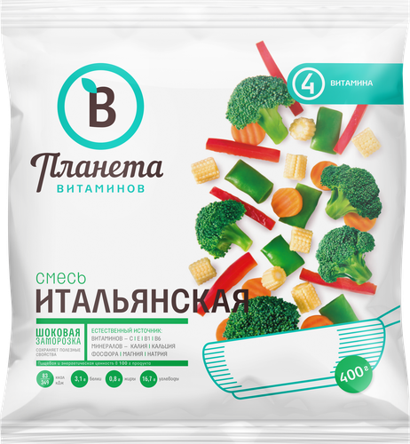 

Смесь Планета витаминов Итальянская быстрозамороженная 400 г