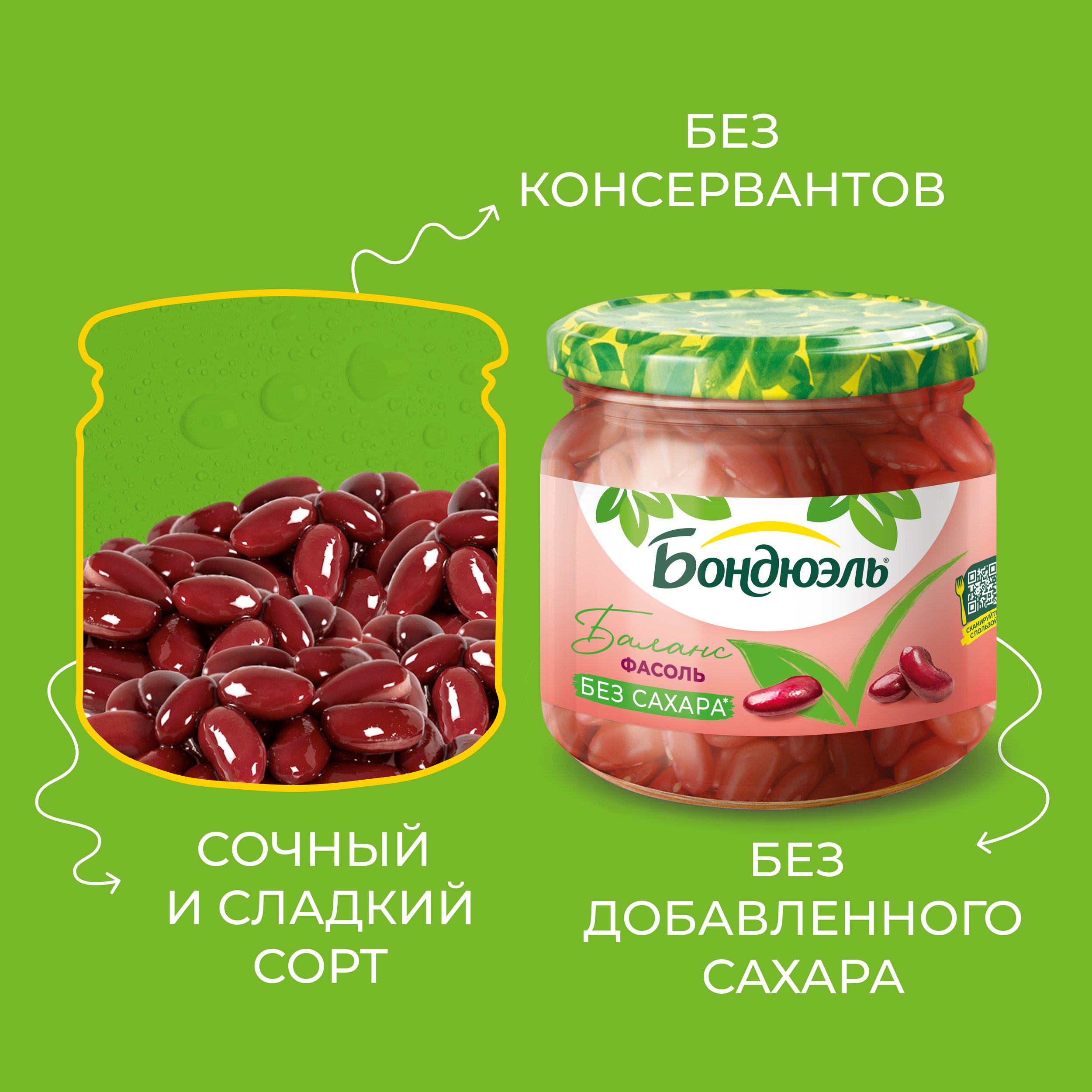

Фасоль консервированная Бондюэль красная без сахара 360 г