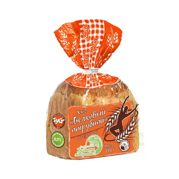 Хлеб Белковый отрубной форм упак нарез стер 220г Слуцкий х/з с доб