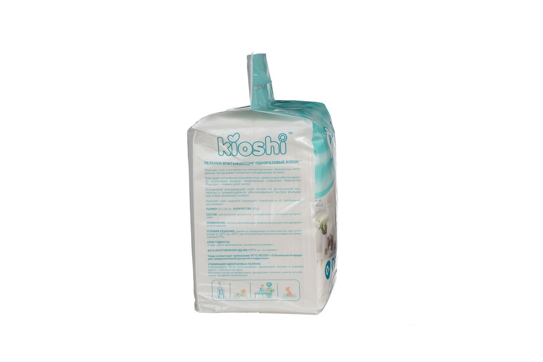 

Пеленки Kioshi Впитывающие одноразовые 45х60 см 30 шт