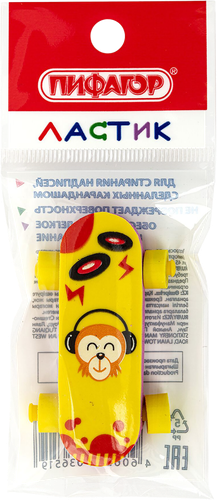 

Ластик Пифагор Скейт фигурный 5.7х3.2х1.1см в ассортименте арт. 222481