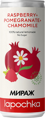 Напиток безалкогольный Lapochka Мираж малина-гранат-ромашка среднегазированный 330 мл
