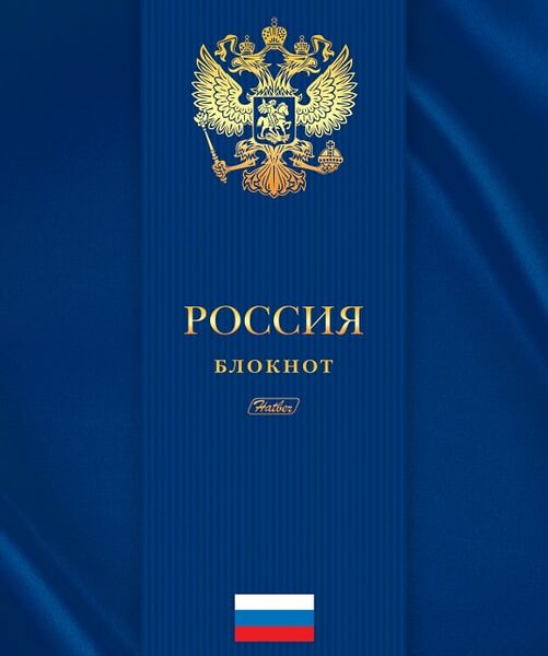 Бизнес-блокнот Hatber Россия в клеточку 80л А4