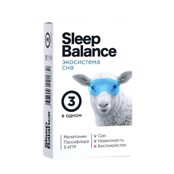 Sleep balance Экосистема сна Мелатонин+5-HTP+Пассифлора таблетки 30 шт