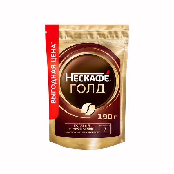 Кофе растворимый Nescafe Gold 190г