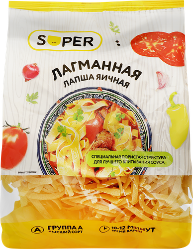 Лапша яичная Super Лагманная 250 г